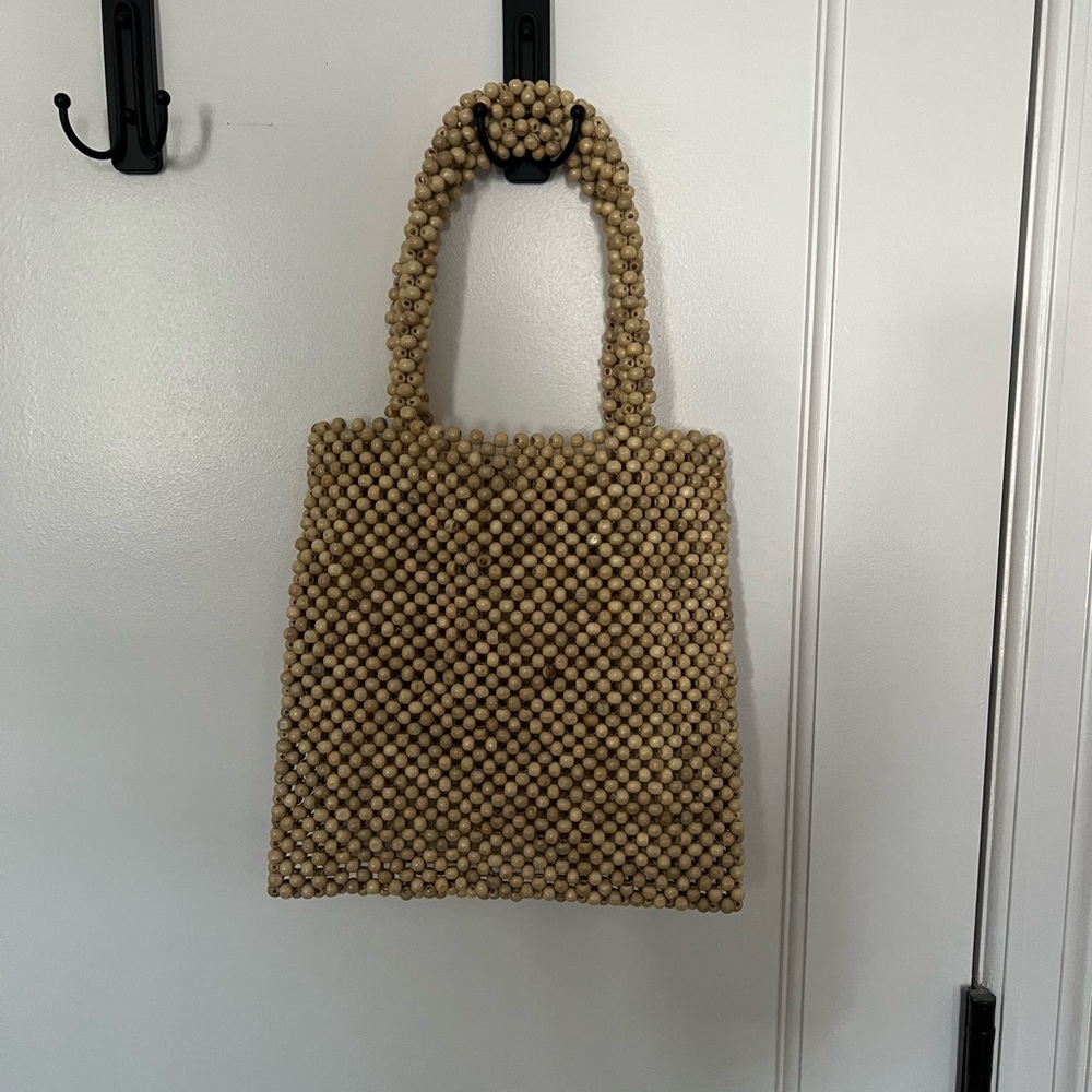 Wooden beaded handbag